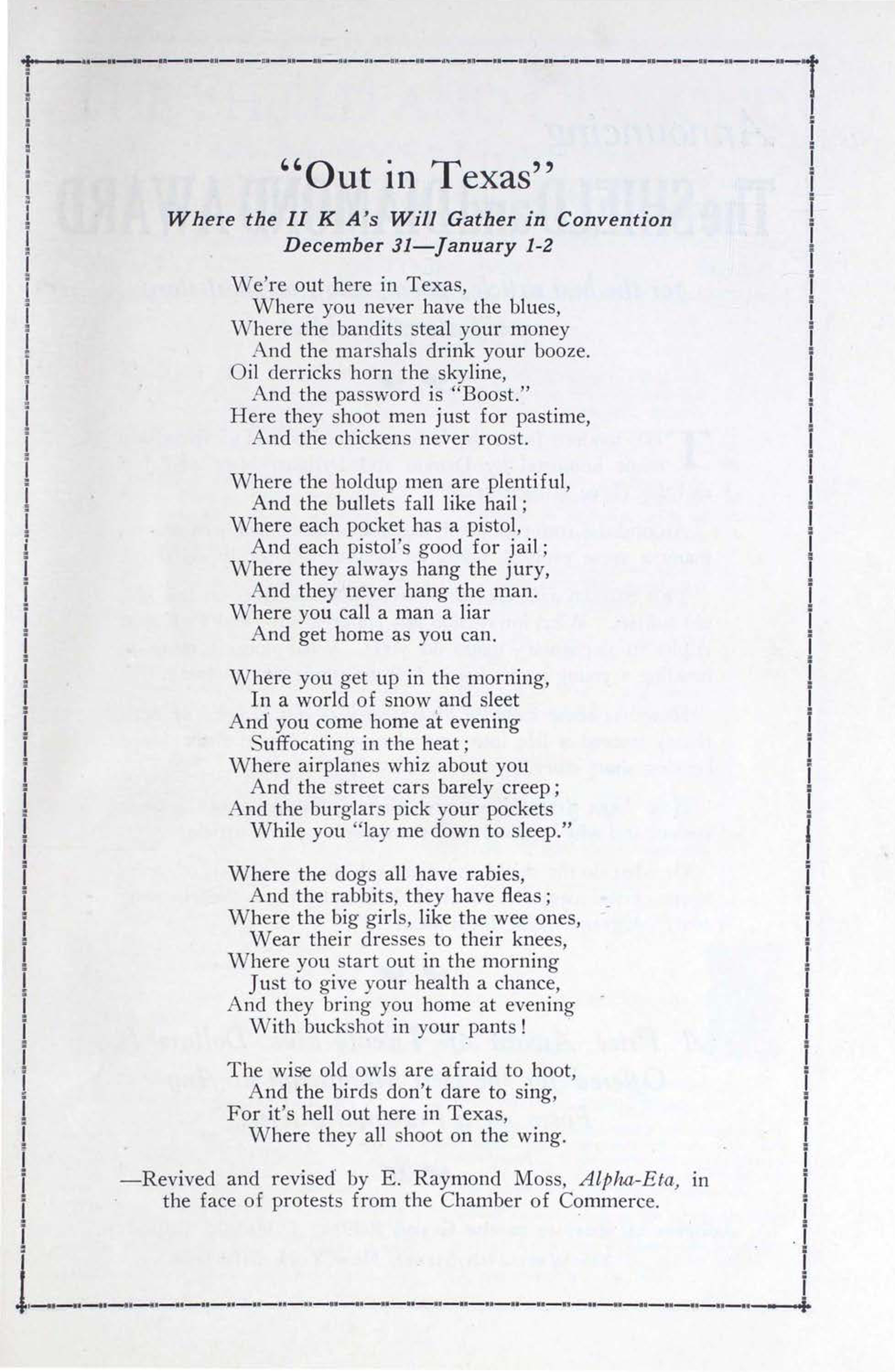 Out In Texas, October 1928